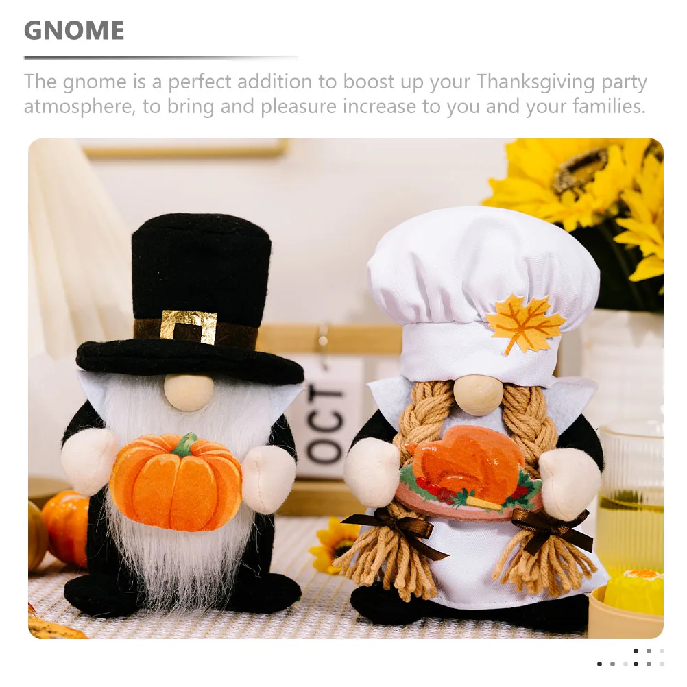 

Harvest Season Ornaments Fall Decorations Thanksgiving Tabletop Pumpkin Cloth Figurine Gnome Mini Model Home
