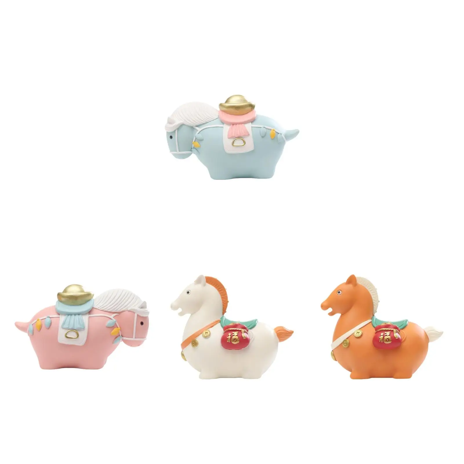 Cartoon Tang Fat Horse Figurine Handmade Decorative Desktop Statue Shelf Decoration for Home Office Decor Versatile Lightweight