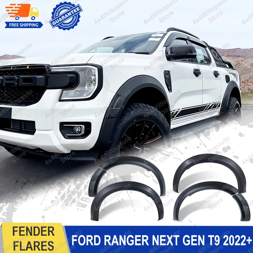 

Fender Flares Wheel Arch Protector For Ford Ranger Next Gen T9 2022 2023 2024 2025 Wildtrak Double Cab Auto Part Accessories