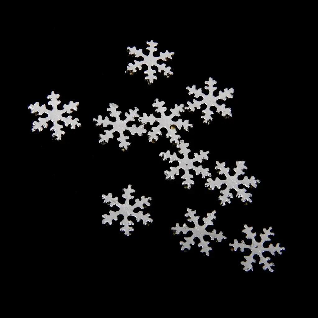 Rhinestone Embellishments, Crystal Buttons, Snowflake, Silver, 14mm, 10