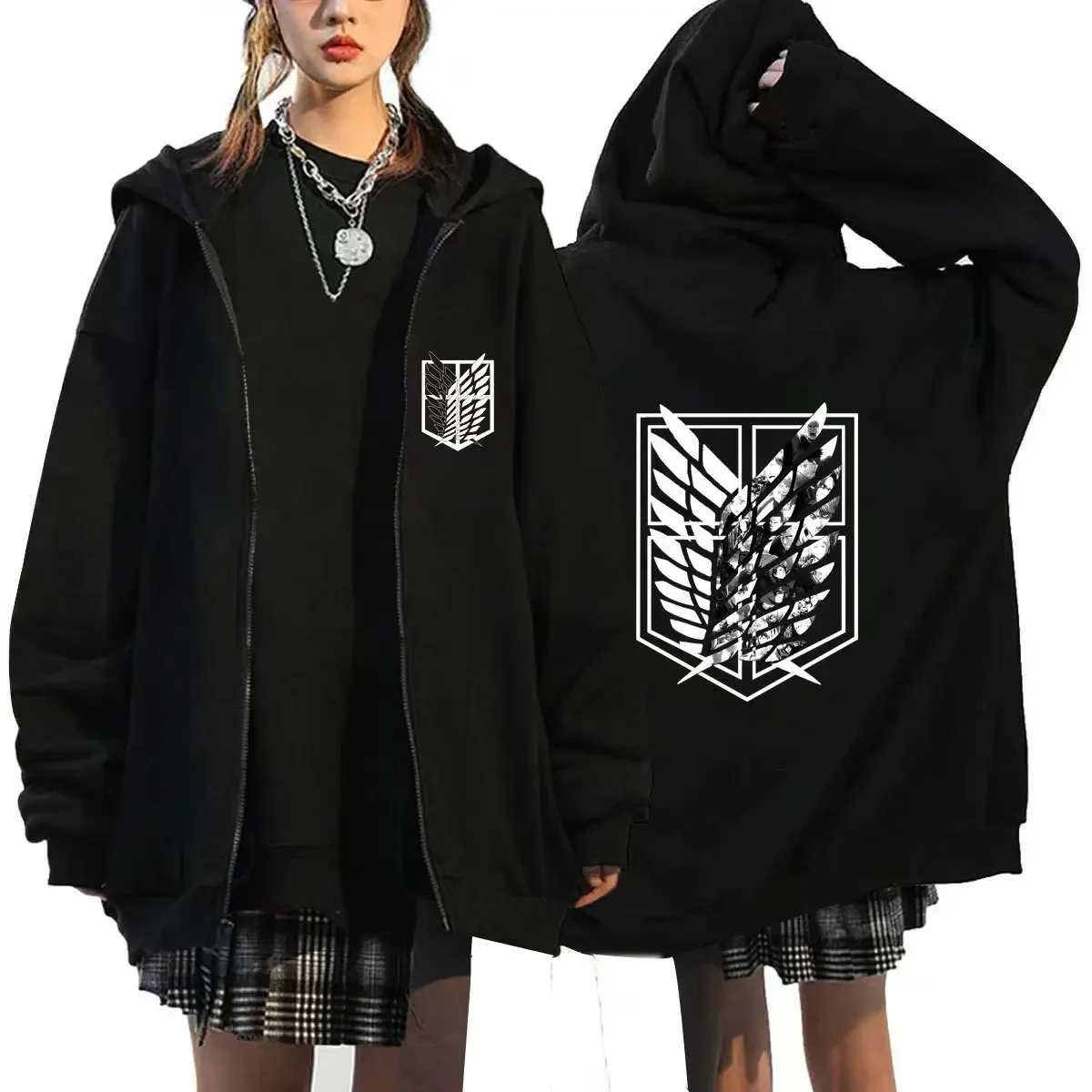New Anime Attack on Titan Hoodie Zip Up Hoodies Sweatshirts Levi Ackerman Shingeki No Kyojin Hoodie Men Sportswear Cosplay Cloth