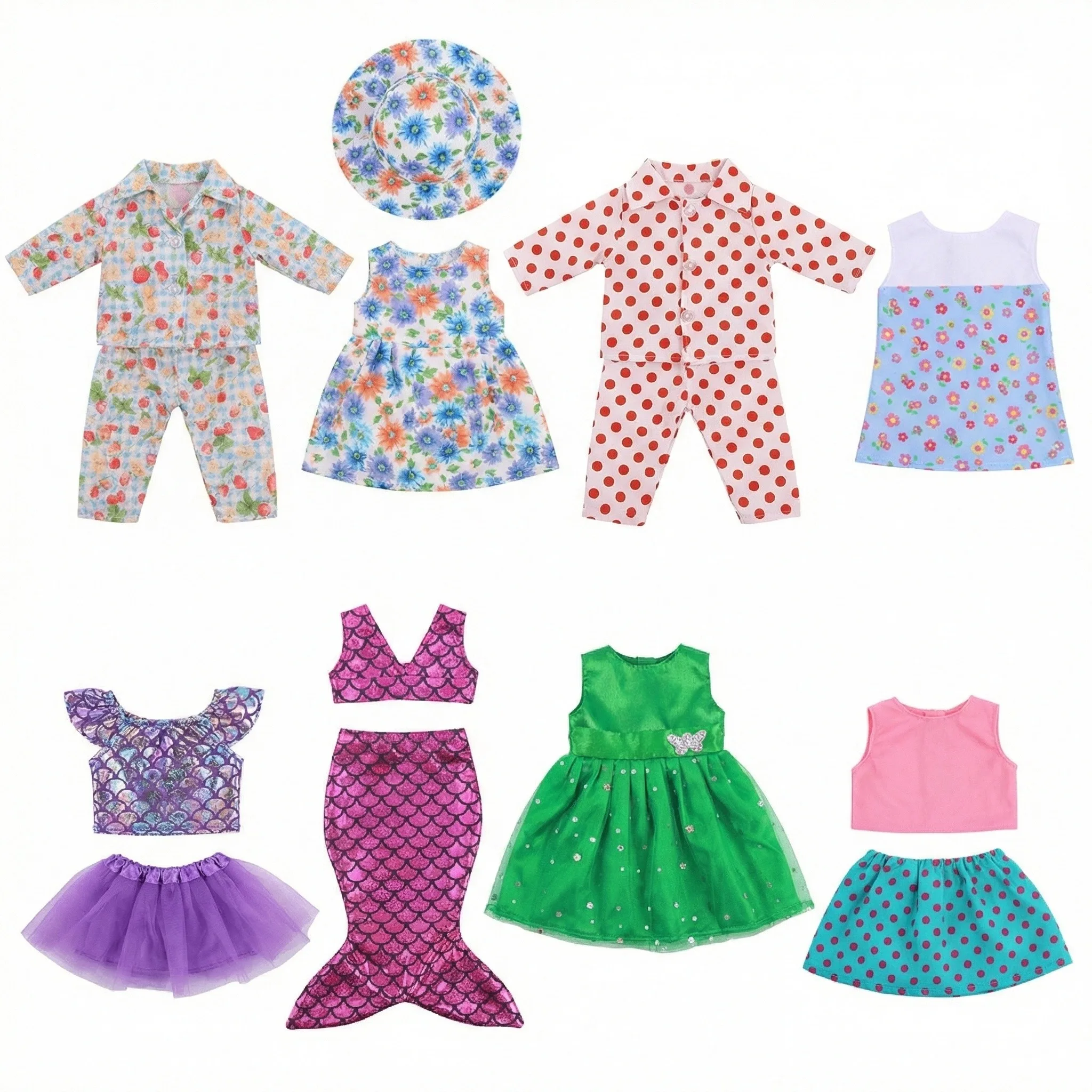 Doll Baby Clothes Spring Dress Daily Outfit Fit 18Inch American Doll&43cm Baby Doll OG Girl`s Toy Festival Gifts