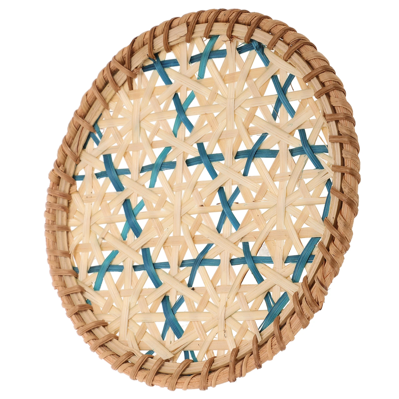 

Bamboo Coaster made Tray Insulation Pad Centerpiece Round Woven Tray for Coffee Recliner Cup Holder Table Home Decor Fruit Dish