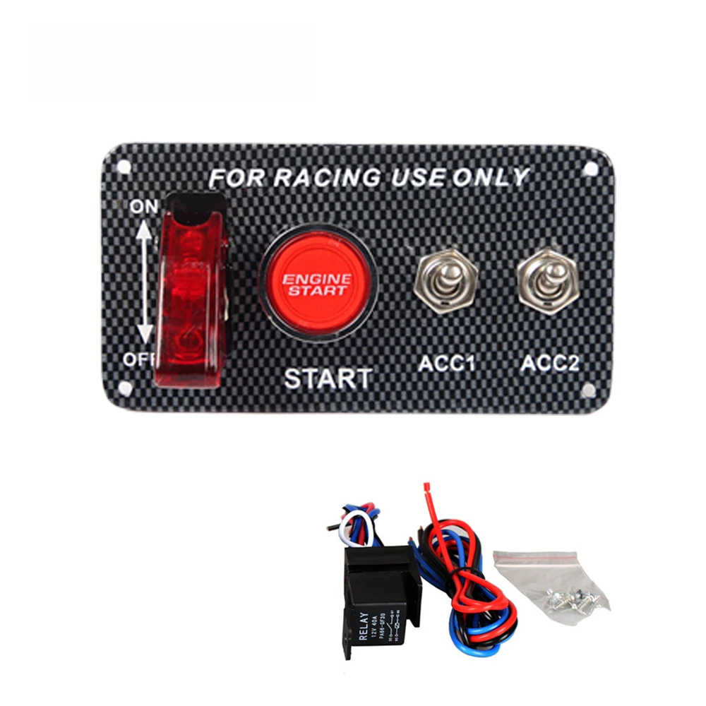 

Carbon Fiber Ignition Switch with 4-in-1 Combination Switch - Racing Integrated Ignition Switch Kit