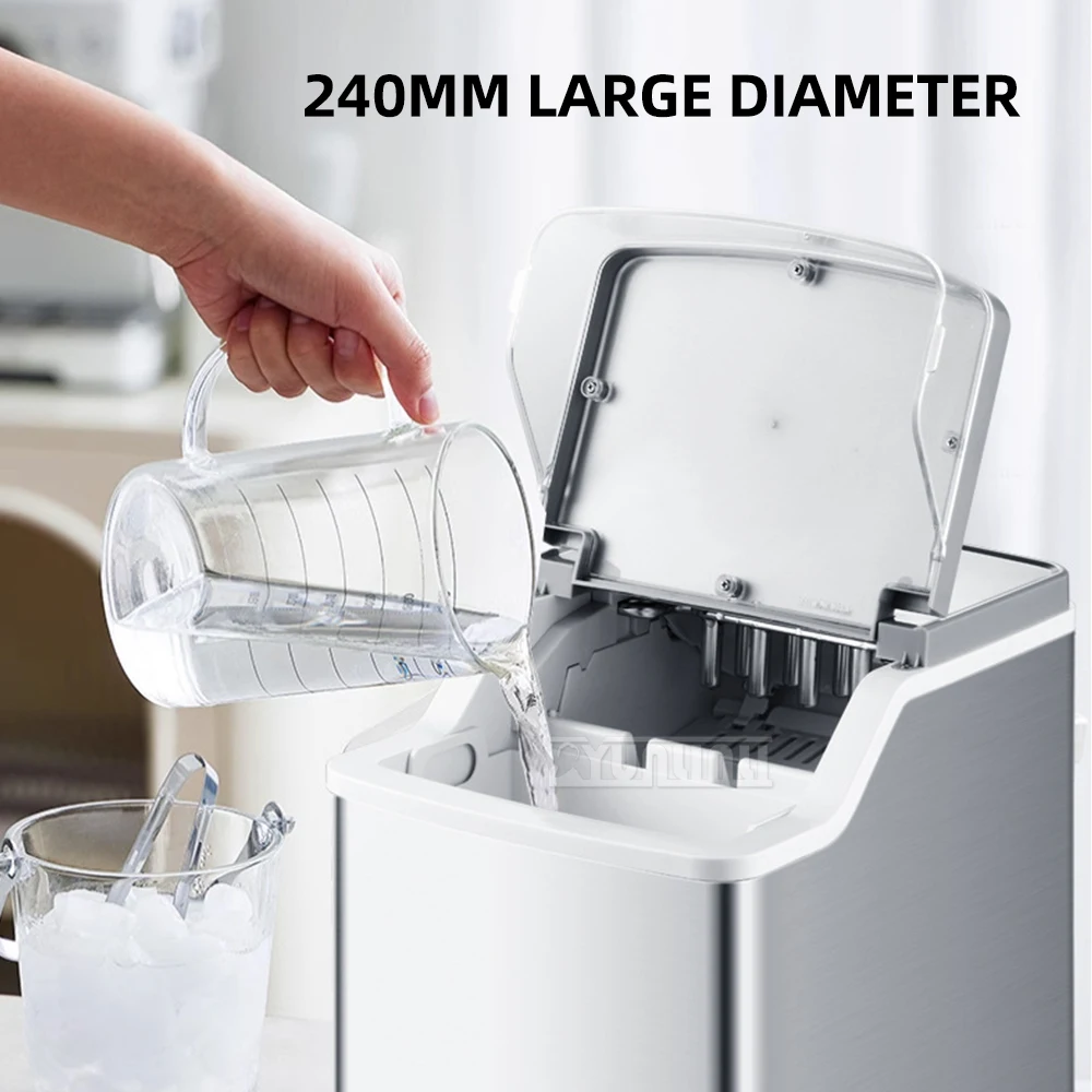 IM001B Portable Ice Maker 2400 Large Diameter Ice-making Adjustable Ice Cube Size, Ice Machine for Bar Party