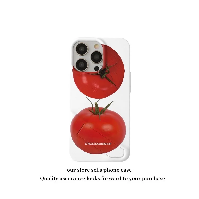 INS KOREAN Red Tomato Cartoon Case dla IPHONE 16 ProMax 15 14 13 12 11 PRO 16 Plus Akrylowe etui TPU dwa w jednym Magnetyczne etui na telefon