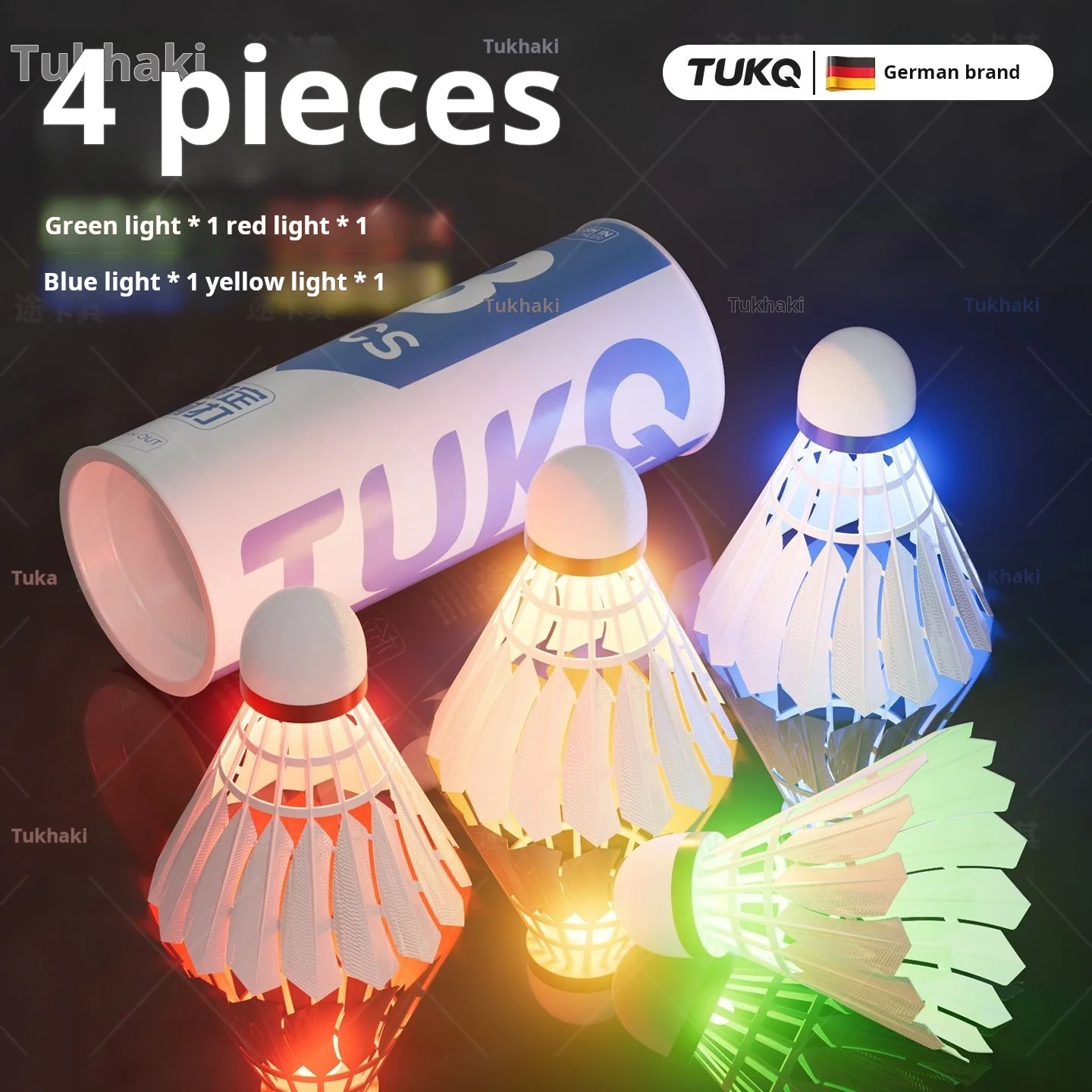 Paquete de cuatro volantes luminosos de bádminton a prueba de viento Bio - Mimic, con vuelo estable, durabilidad y rendimiento - Orien