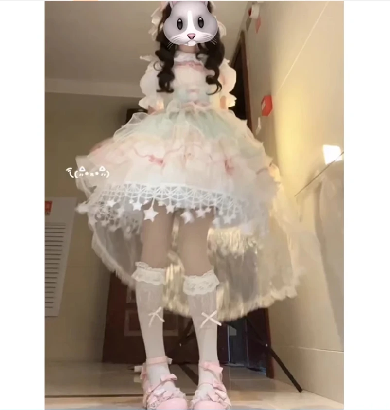 

Балетный стиль, милая Лолита, мягкая девушка, Лолита, стиль принцессы, подтяжки, элитная темпераментная короткая юбка с цветочным бутоном, пышная юбка