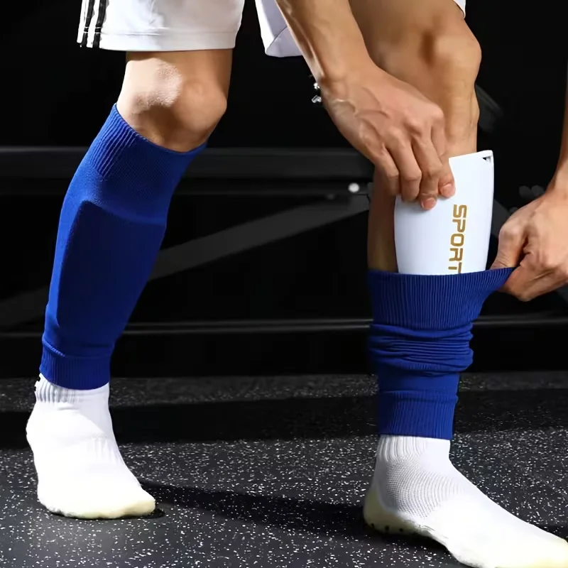 1 Pair Adult Training Leg Guards with Breathable Elastic Support Absorbing Calf Socks for Solid Color Sports Comfortable Style view 5