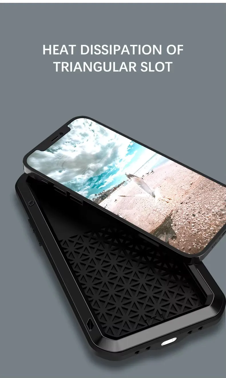 Original Love Mei 360 Armor Heavy Duty Metal Tank Protection Case for iPhone 12 13 14 15 PRO MAX11 Pro X Xs Max XR 7 8 Plus case