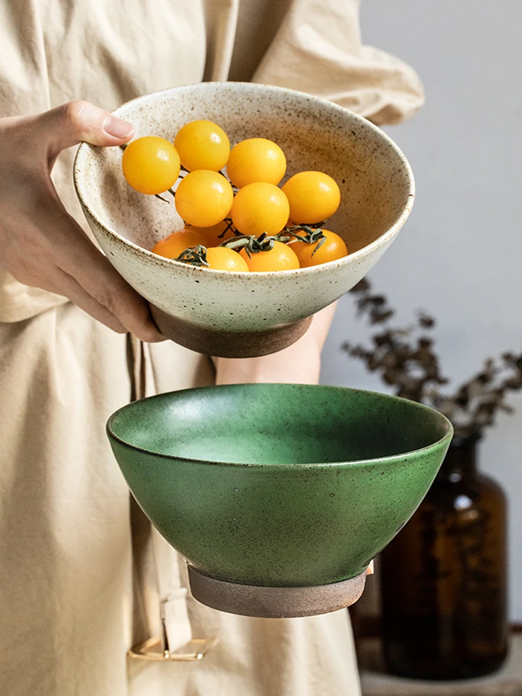 

Japanese Handmade Vintage 6.5 Inch Ceramic Noodle Bowl High Foot Ramen Bowl