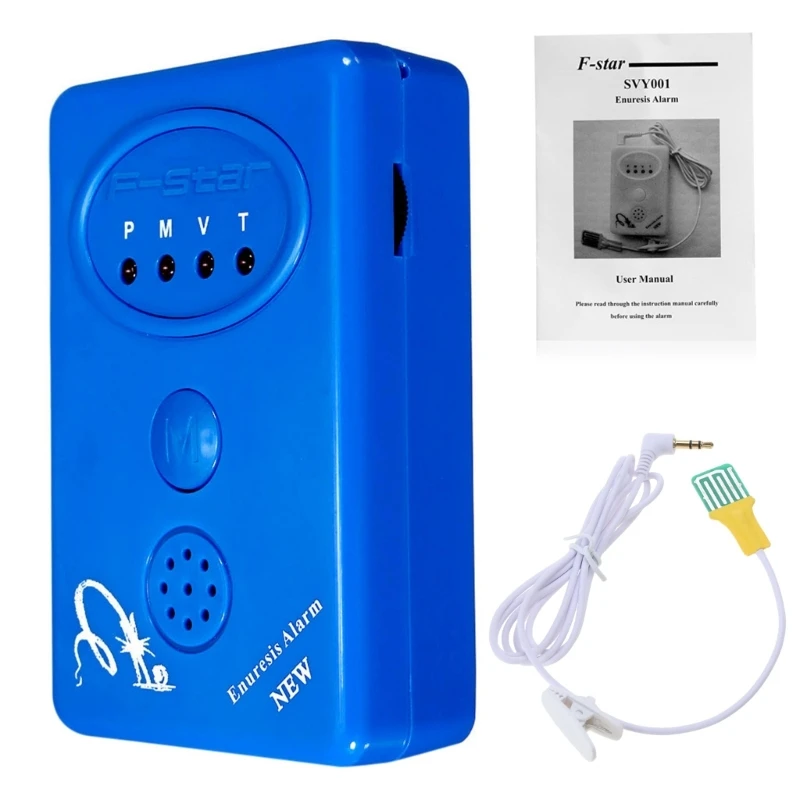 

Y1UF Adult Baby Bedwetting Enuresis Urine Bed Wetting Alarm +Sensor With Clamp Blue