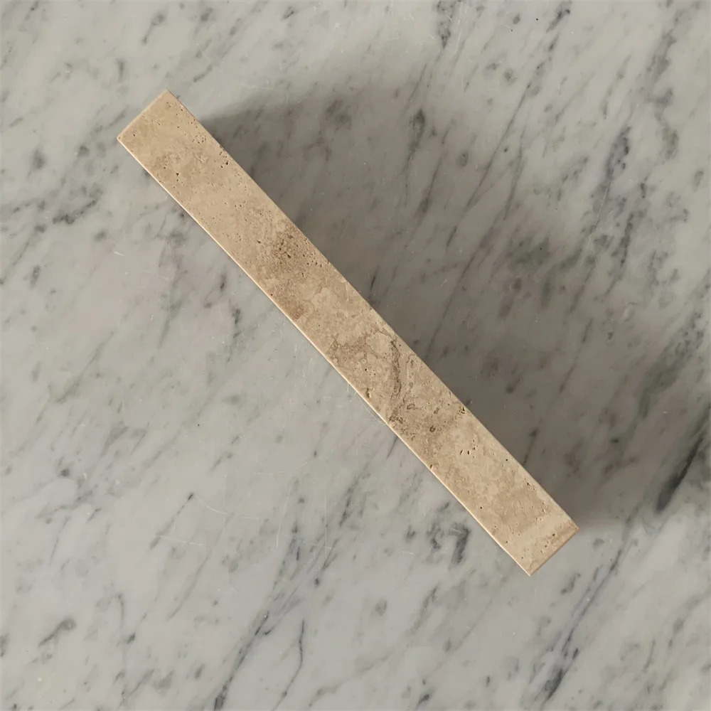 Wholesale 20pcs Customized Large Beige Travertine Stone Incense Plate Rectangular 8.5''