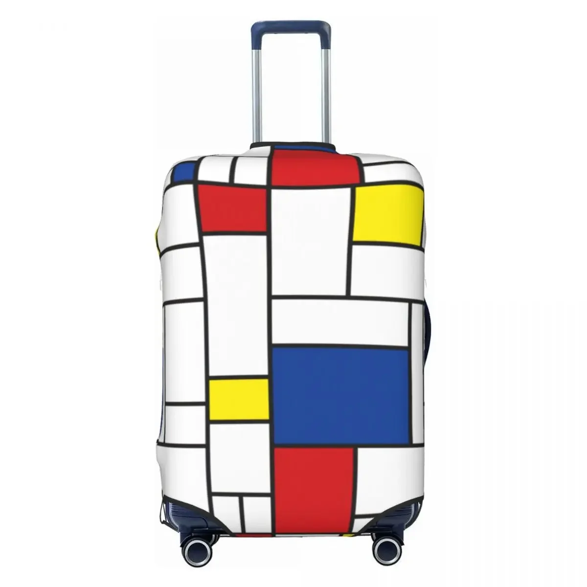 Retro Mondrian Suitcase Cover Modern Art Useful Cruise Trip Protection Luggage Accesories Holiday