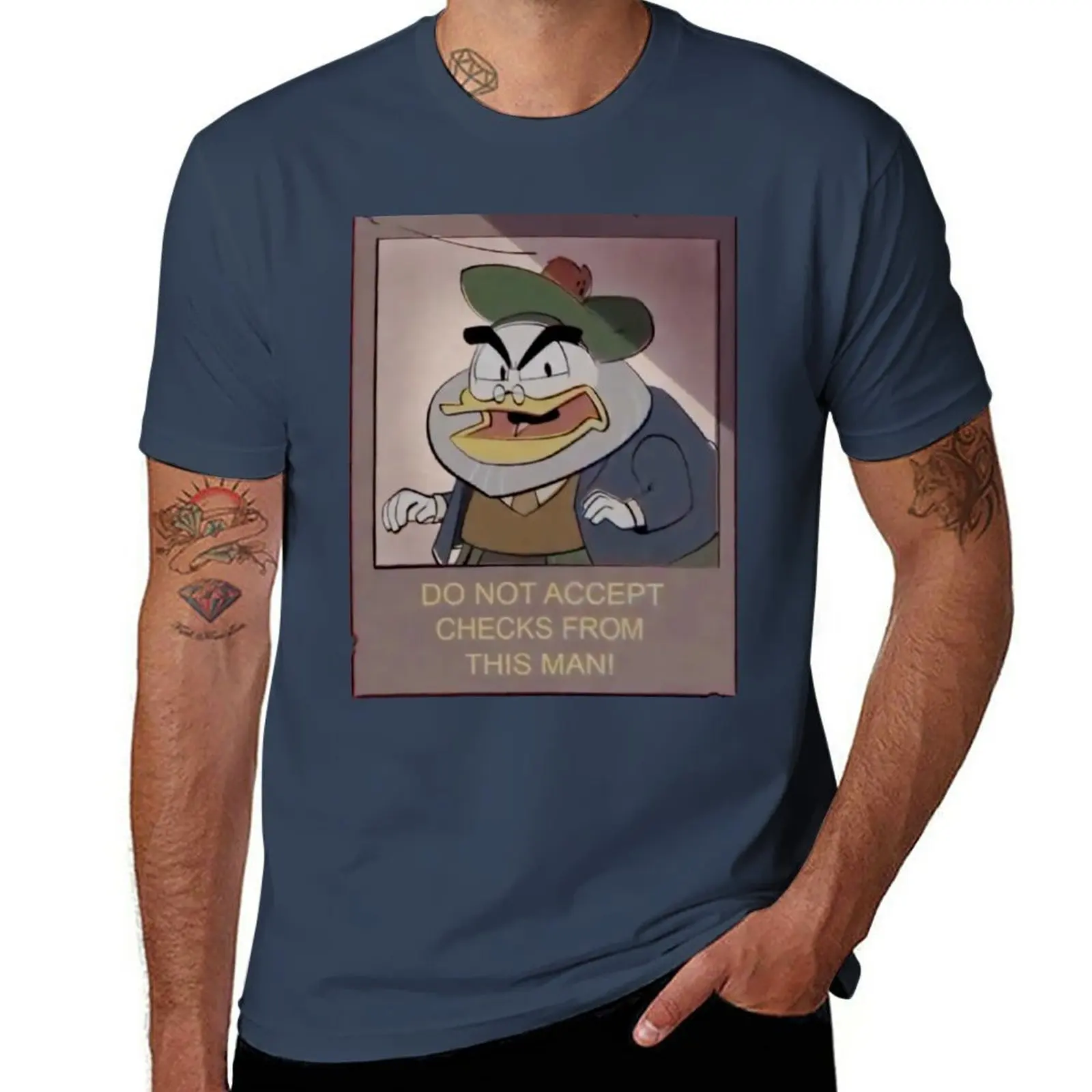 Flintheart Glomgold: DO NOT ACCEPT CHECKS FROM THIS MAN T-Shirt boys whites vintage clothes men clothings