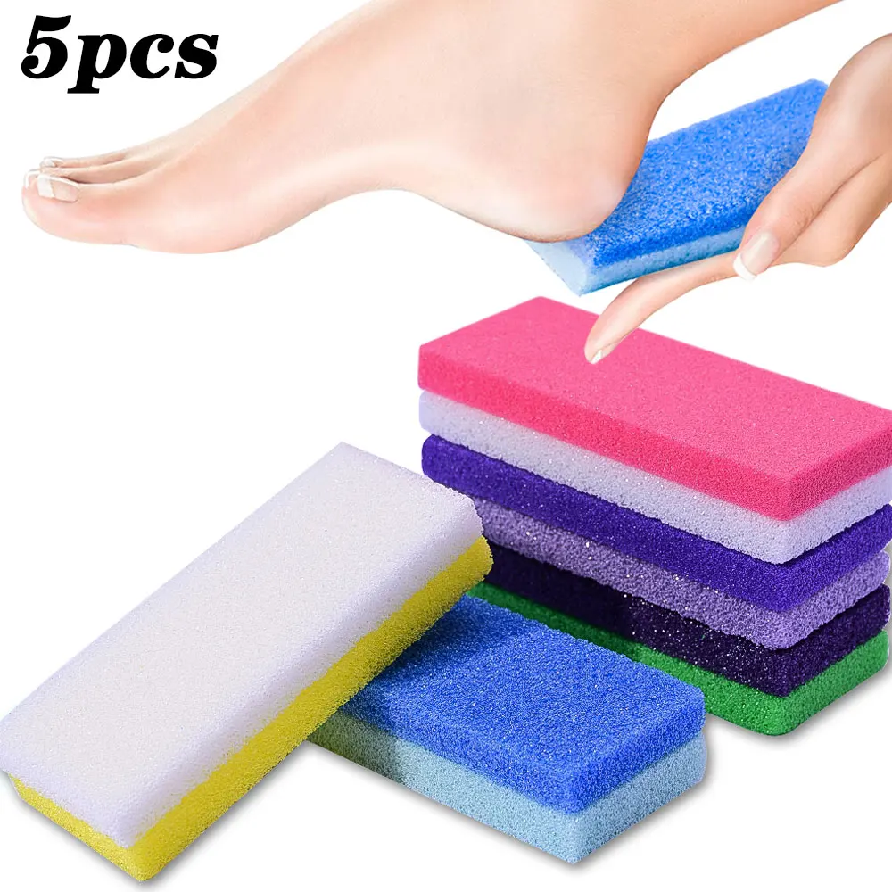5PC dwustronna pumeks do stóp kamienne pilniki do stóp środek do usuwania martwego naskórka 12*5cm profesjonalne narzędzia do złuszczania Pedicure gąbka do szorowania stóp