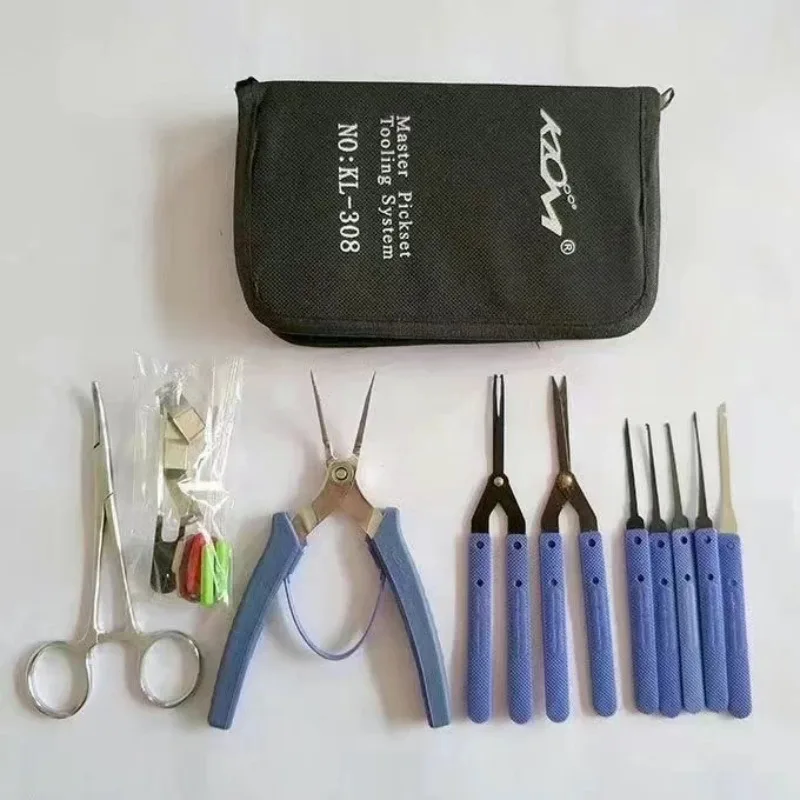 

Набор для извлечения сломанных ключей KLOM, 16 предметов, высококачественная нержавеющая сталь, профессиональные инструменты для слесарей, ремонтные инструменты