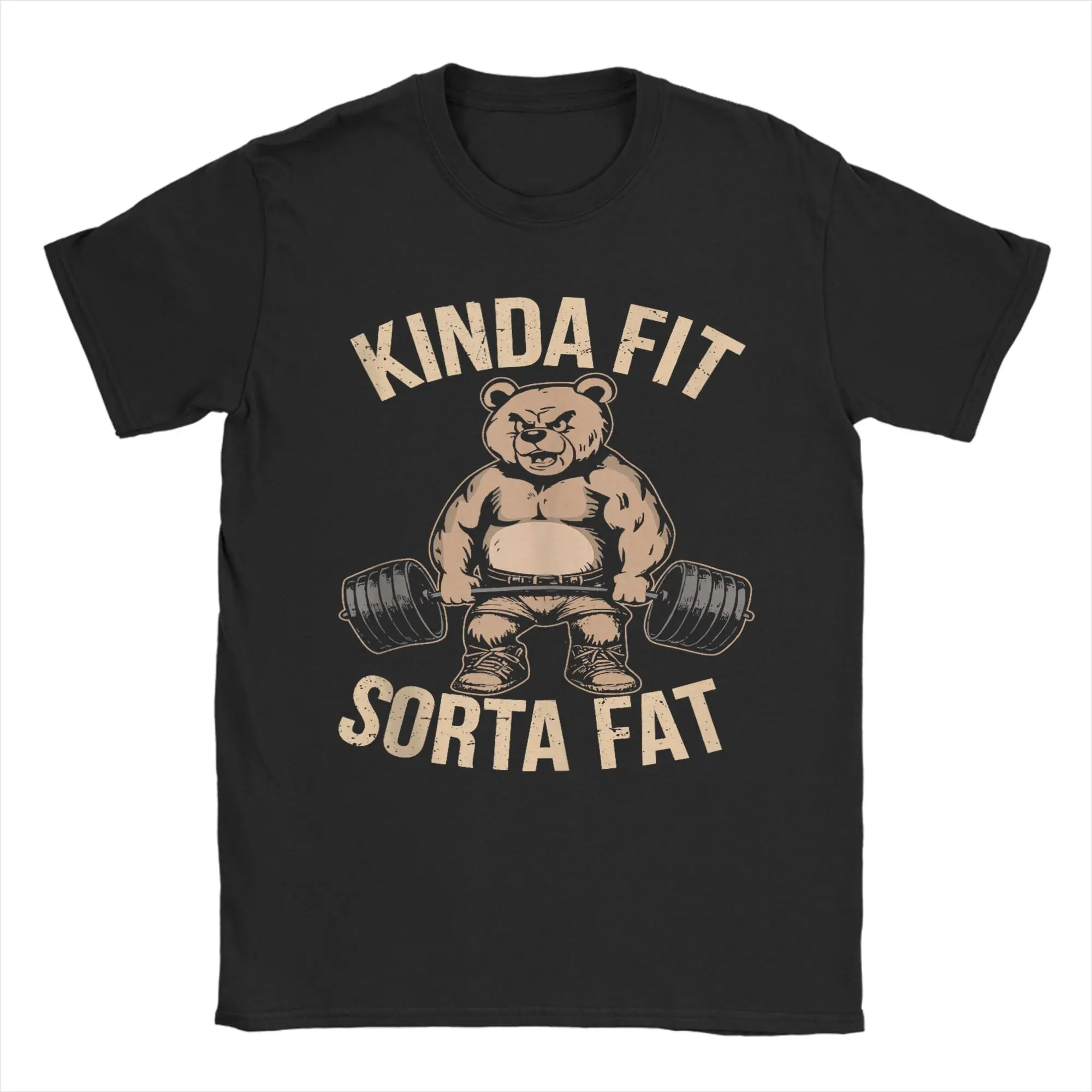 

Men Kinda Fit Sorta Fat - Funny Gym Bear T Shirt 100% Cotton Clothes Funny Short Sleeve Round Neck Tees Gift Idea T-Shirt