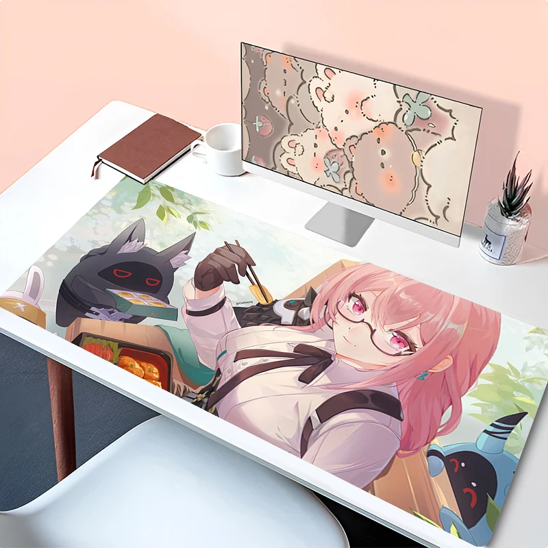 

Mouse Pad Office PC Game Zenless Zone Zero Mousepad Laptop Tsukishiro Yanagi Pink Keyboard Pad Anime Girl Kawaii Desk Mouse Mat