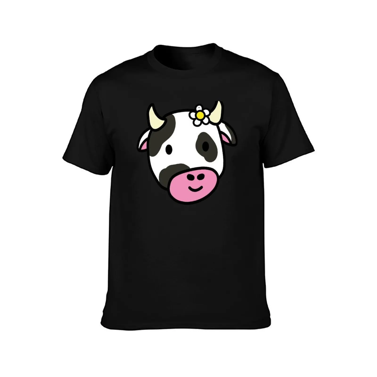 Cute cartoon dairy cow doodle with a daisy flower T-Shirt Lightweight Gym Training T-Shirt