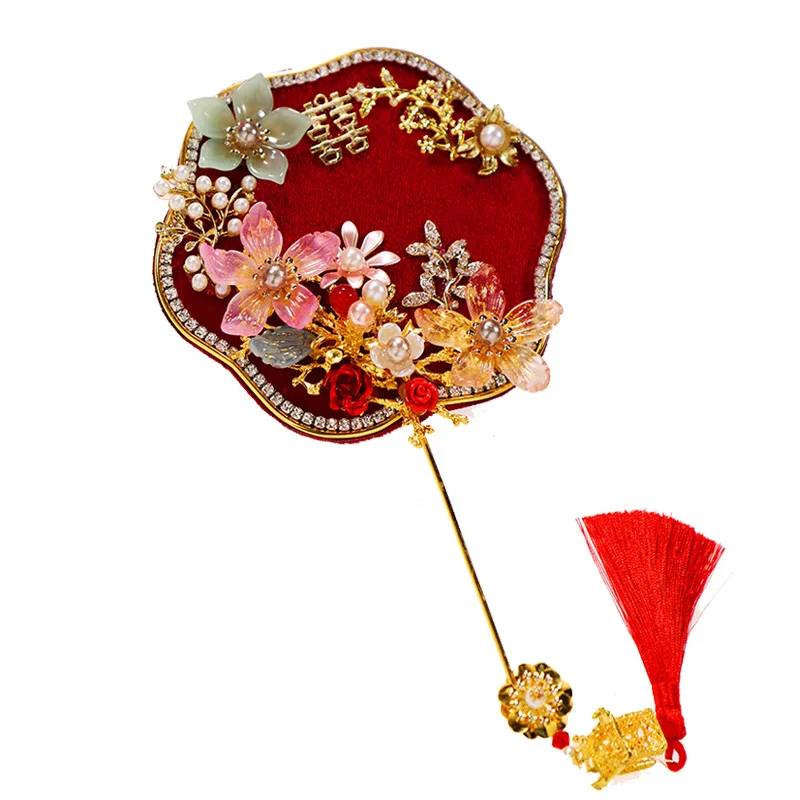 Chinese Style Embroidery Fan Embroidered Circular Fan Round Women's Ancient Court Han Chinese Clothing Cheongsam Dance Mini Fan