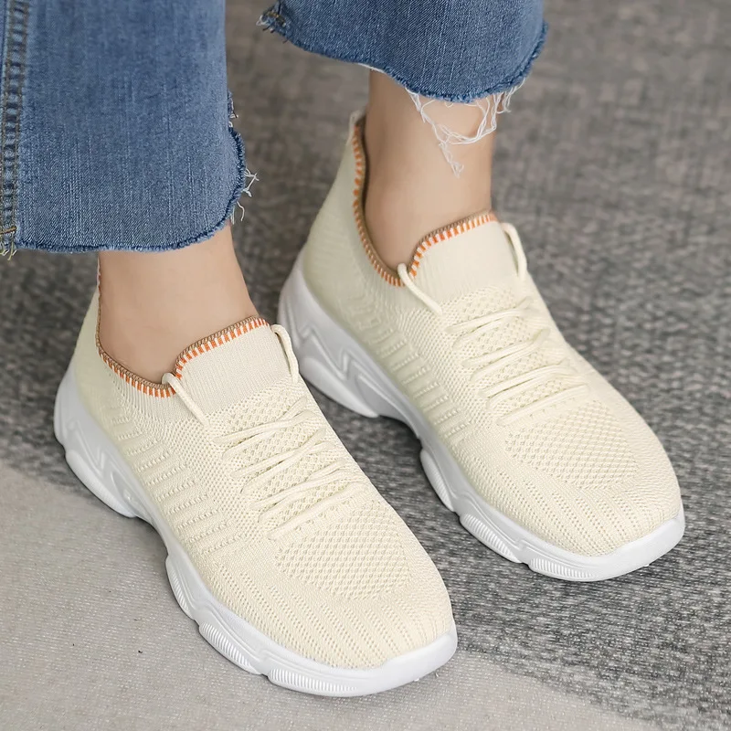 Summer Women's Sports Shoes Running Breathable Thick Bottom Elevated Increase Solid Color Simple Womens Shoes Casual Shoes