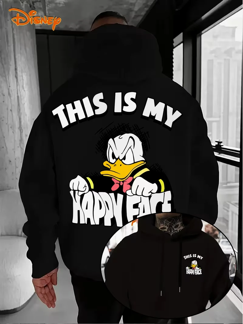 

Мужские классические толстовки с капюшоном Disney «Дональд Дак и Микки», женский свитшот, пуловер унисекс, осенне-зимняя флисовая куртка с капюшоном, топ большого размера