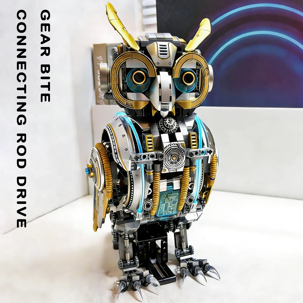 

Сложная в сборке механическая модель совы из строительных блоков, креативные конструкторы, подарки на день рождения, украшения для декора комнаты