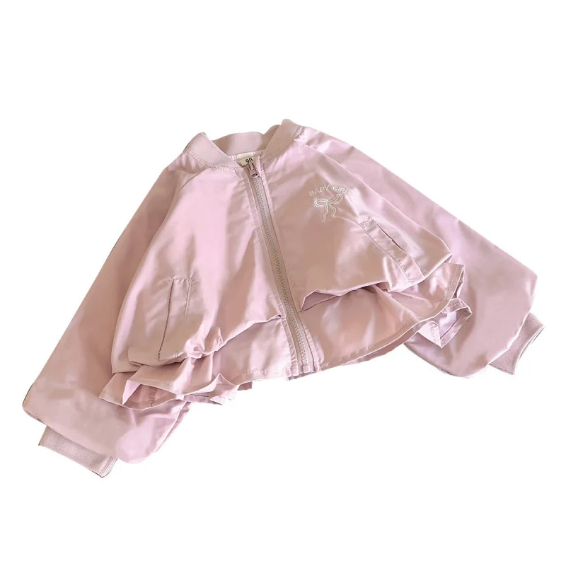 Children's Trench Coat New Autumn Girls' Bowknot Baby Fashion Casual Trench Coat Kids' Coat