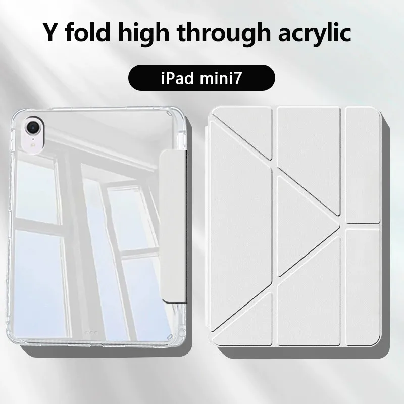 Transprent Acrylic Case For iPad Mini 2024 Mini 7 A17 Pro 11 2024 Air 11 6 5 4 3Pro 2 1 10th 10.9 10.2 9.7 Mini6 With Pen Slot