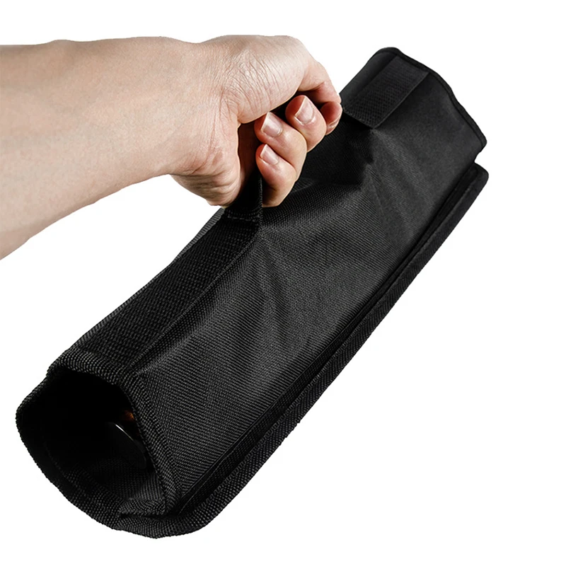 Black Chef Knife Roll Bag 5 Pockets Carry Case Portable Oxford Kitchen Cooking Knives Storage Bags Durable Knife Carrying Punch