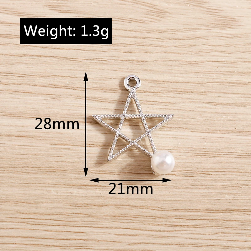 Tusember 10 Stück 17*21mm modische hohle Stern-Perlenanhänger für Ohrringe, Armbänder, Halsketten, Anhänger, handgefertigte Schmuckherstellung – Detail 1