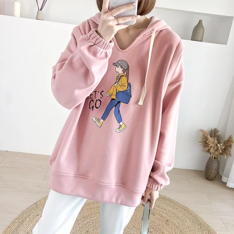 Maternity Breastfeeding Clothes Sweatshirt Embroidery For Nursing Mothers Hoodies Pregnancy Clothes Winter Maternity Clothes