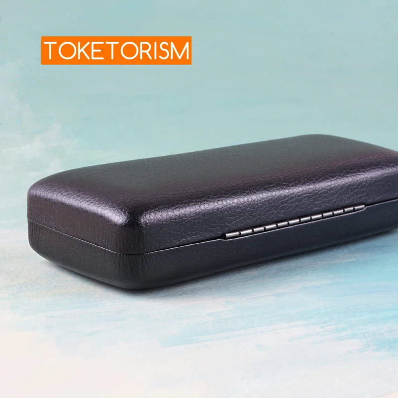 Toketorism Quality Eyeglass Box Portable Leather Hard Cases For Reading Glasses B17