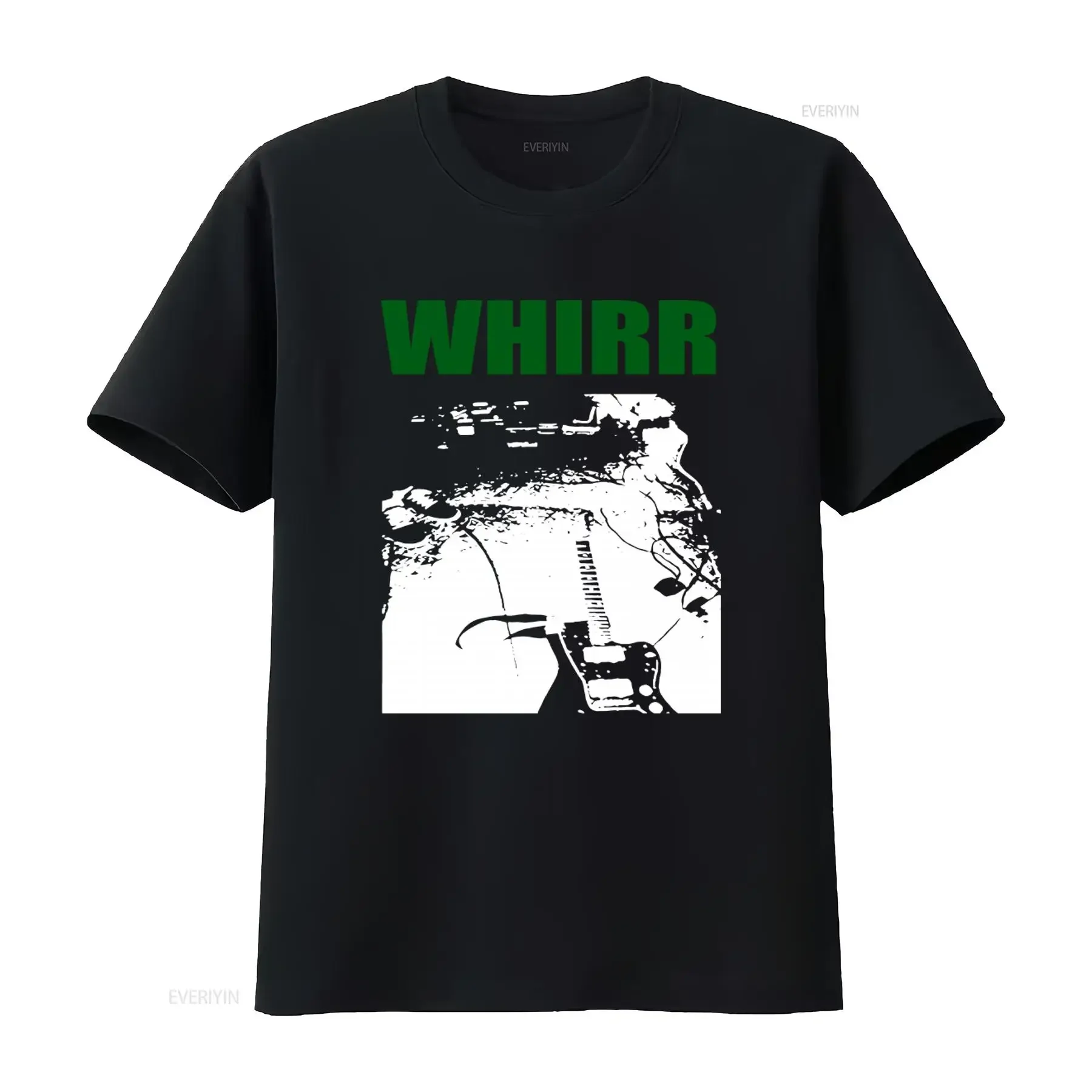 Whirr Band Print Rock Guitar T Shirt for Men Stylish Music Inspired Fashion vintage Washed Comfortable Unisex Versatile homme