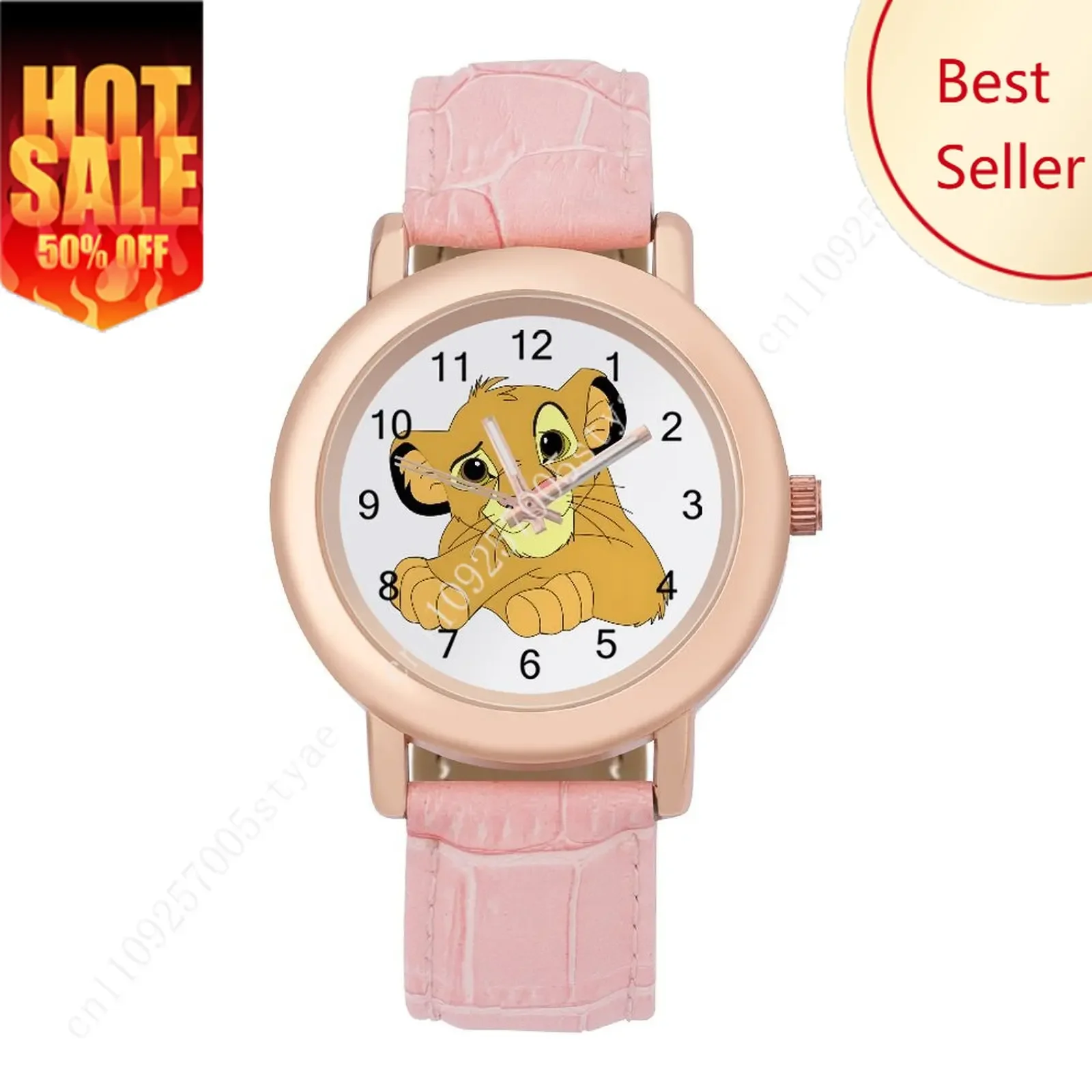 Simba Women Leather Strap Watch Disney Cartoon Custom Watch Personalized Your Own Design Holiday Birthday Anniversarie