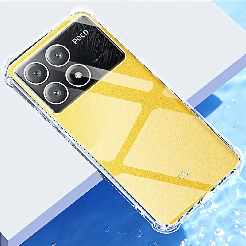 Klare weiche Handyhülle für Xiaomi Poco X6 Pro 5G X7 X6 X5 X4 X3 Pro NFC Transparentes Silikon Weiches TPU Pocco X 7 6 5 4 Abdeckung – Detail 2