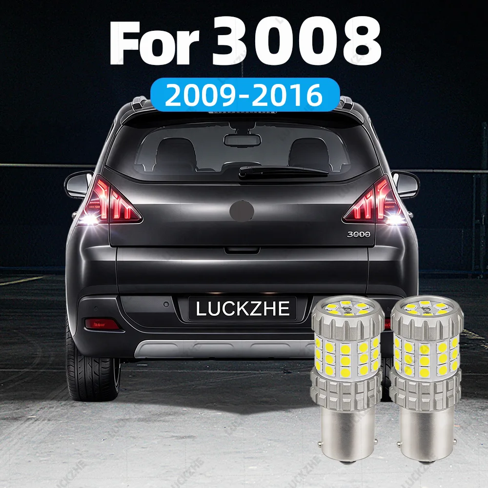 For Peugeot 3008 LED Reverse Lights 2009 2010 2011 2012 2013 2014 2015 3008 Tuning Accessories Reversing Light Bulbs White Flash
