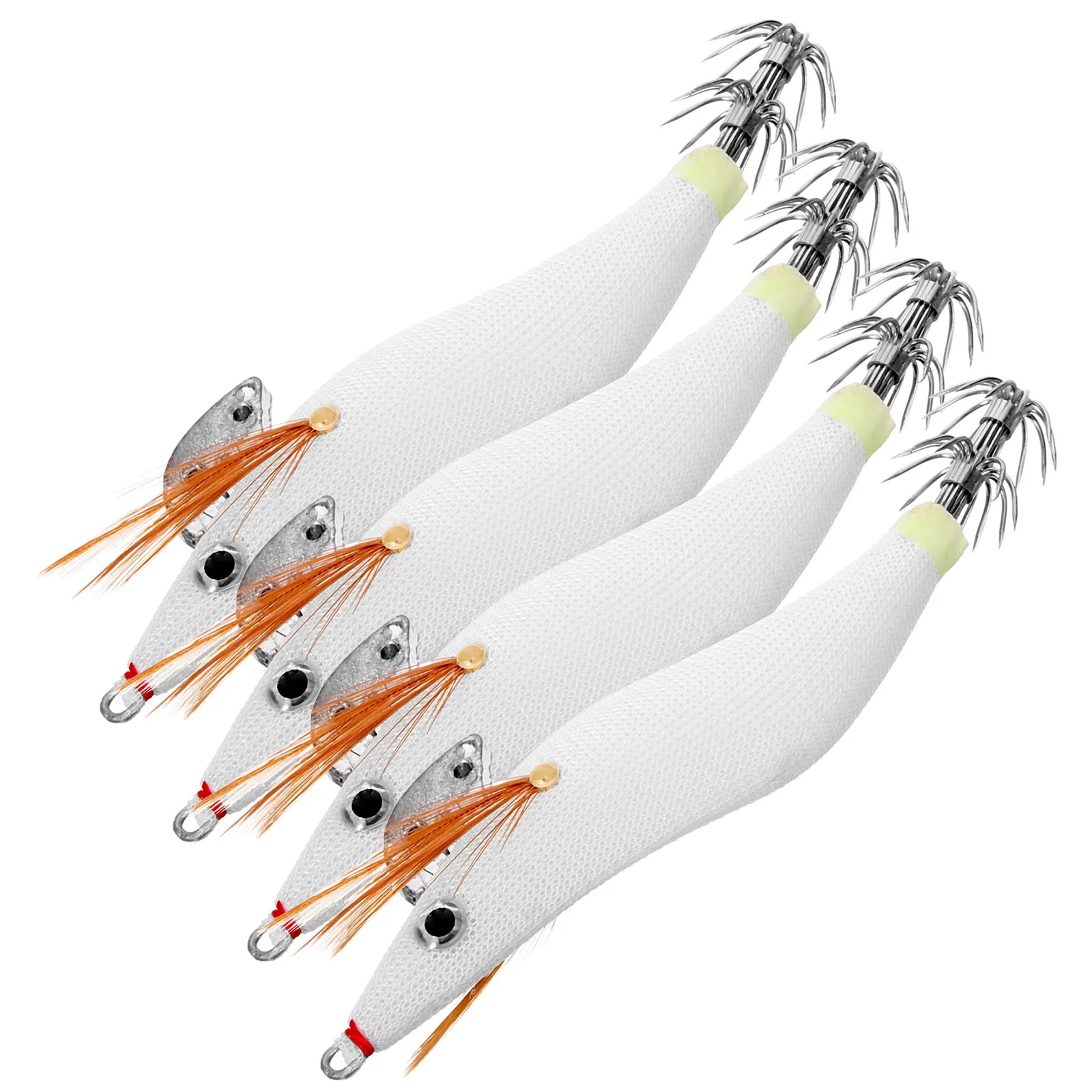 

4 pcs Bionic Shrimp Fishing Lures White Baits Floating Artificial Freshwater Night Glow Reusable Lifelike Hook Strong Resistance