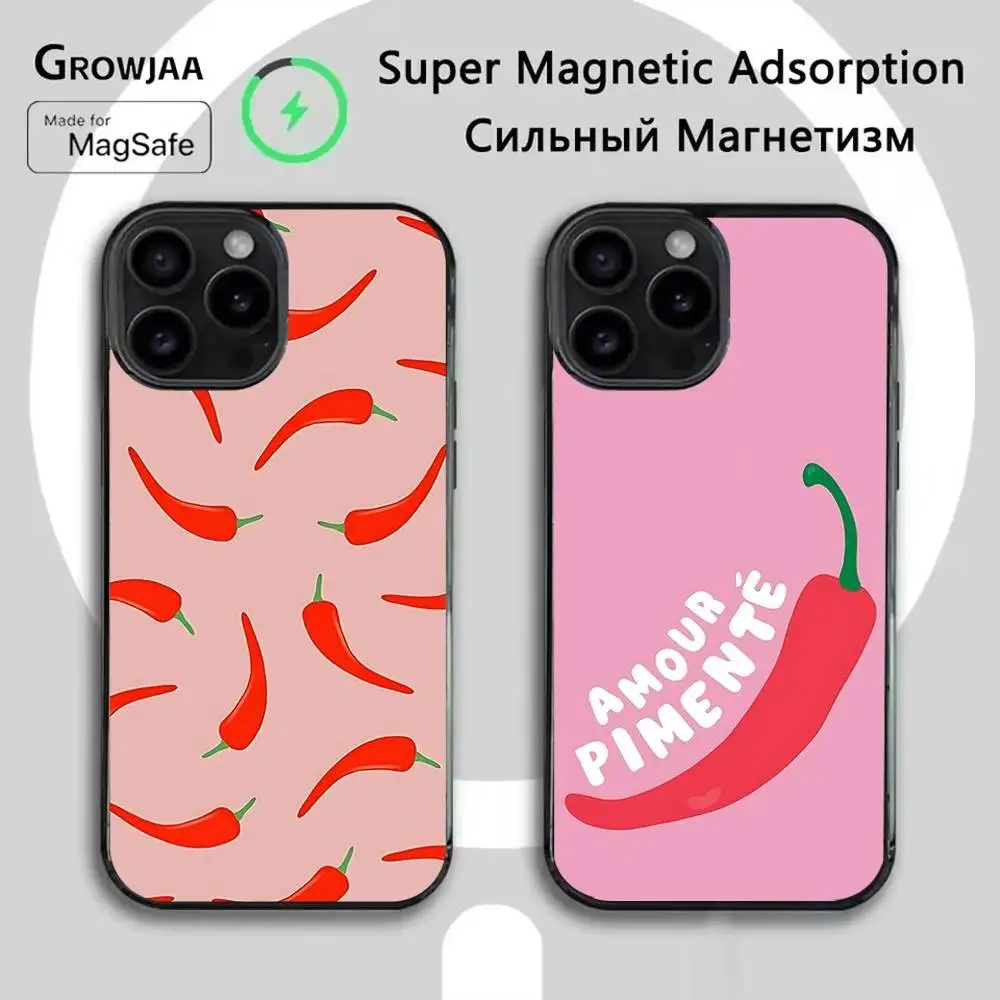 

Chili red Phone Case For iPhone 16e,16,15,14,13,12,11,Plus,Pro,Max,Mini Magsafe Magnetic Wireless Charging