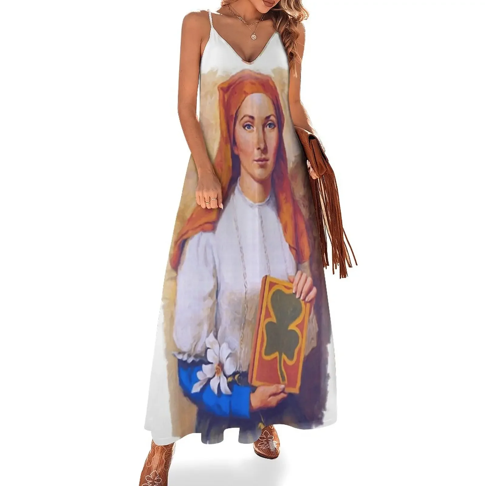 

Saint Dymphna Painting Sleeveless Dress dresses korean style Dress women elegant chic wedding evening dresses