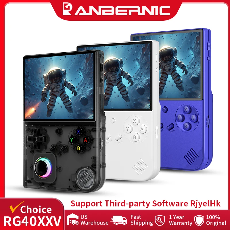ANBERNIC RG40XXV Retro Handheld Game Console 4'' IPS Screen RGB Joystick Video E-book Player Supports WIFI Streaming HDMI Output
