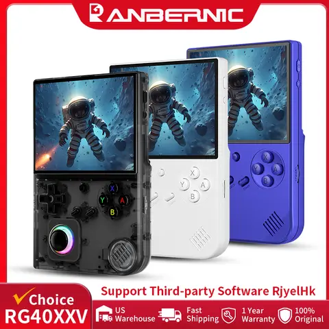 Console de Jogos Retro Portátil ANBERNIC RG40XXV com Tela IPS de 4.0'', Linux 64-Bit, Joystick RGB, Suporte para WiFi, Bluetooth e Saída HDMI