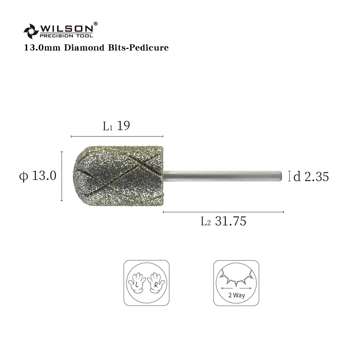 WILSON-Forets diamantés pour pédicure, accessoires pour ongles, outils, manucure