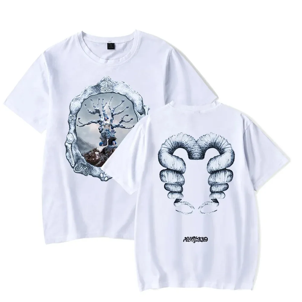 Short sleeve casual ashnikko t-shirt, popular graphic printing on sides, round collar, trendy unisex merch, AGIC frame,