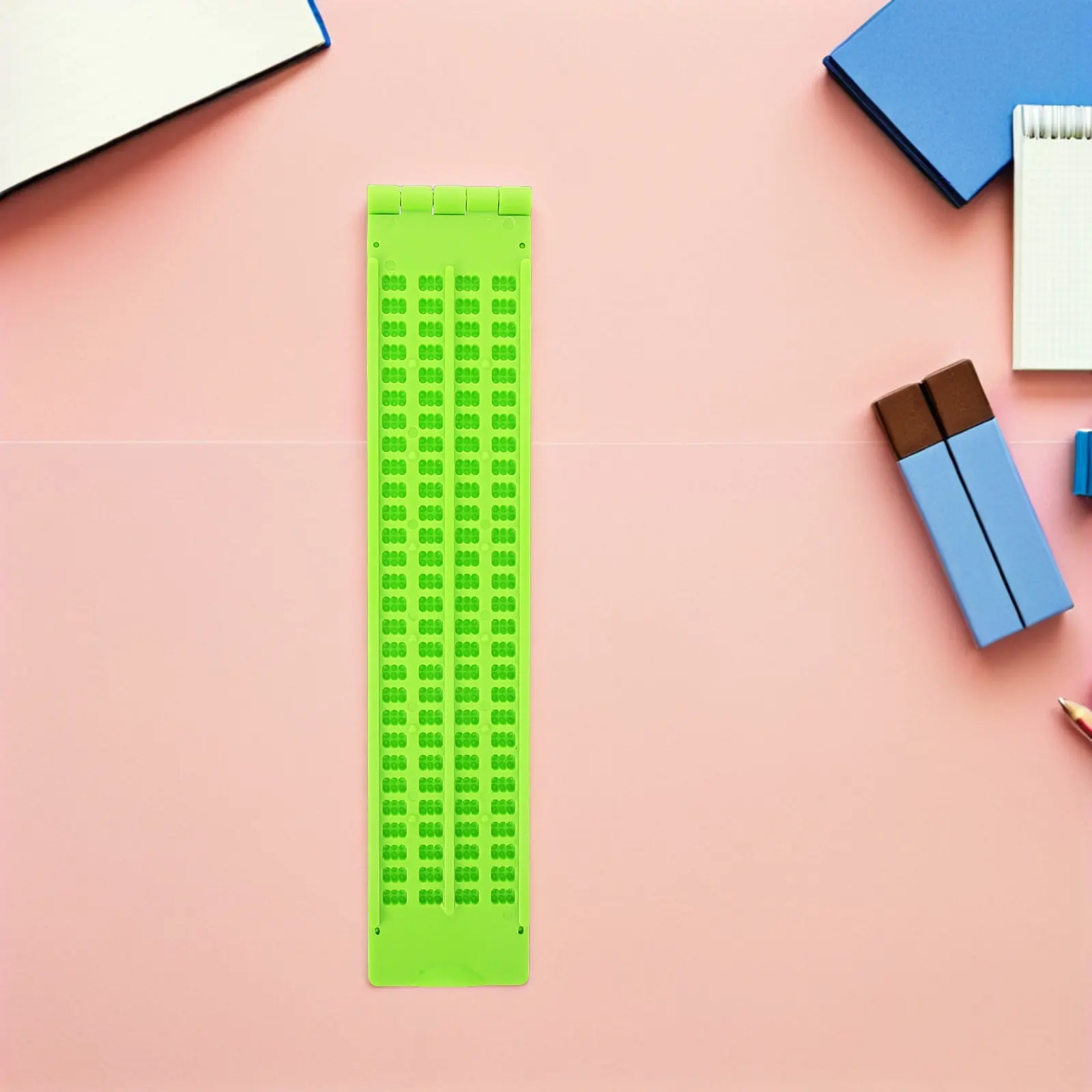 2Sets Braille Writing Boards Plastic 4 Row 28 Cell Kit for Blind Learning Braille Beginners Visually Impaired Supplies