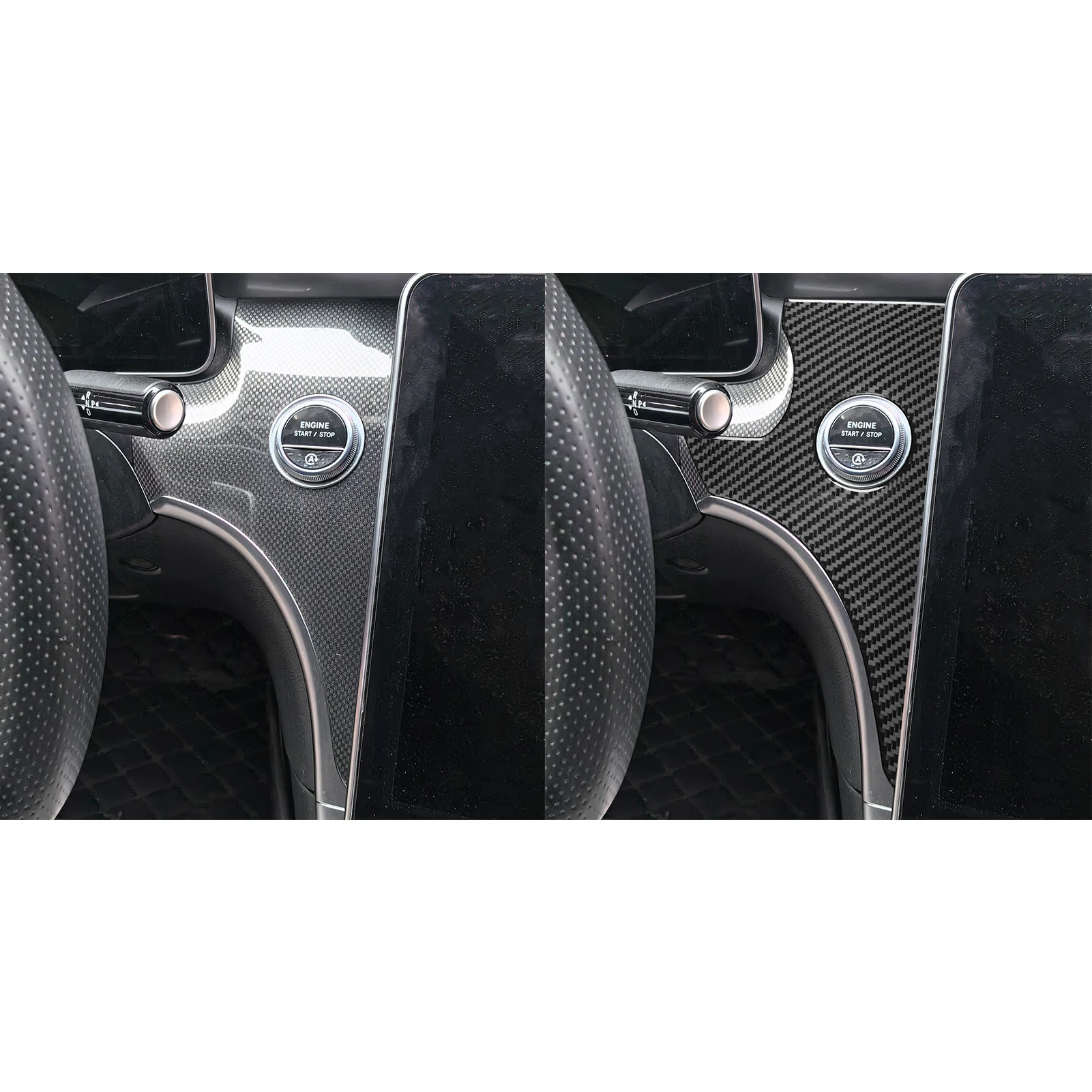 For Benz C-Class W206 2022+ Car Accessories Dashboard Both Sides Panel Decoration Carbon Fiber Interior Sticker Modification