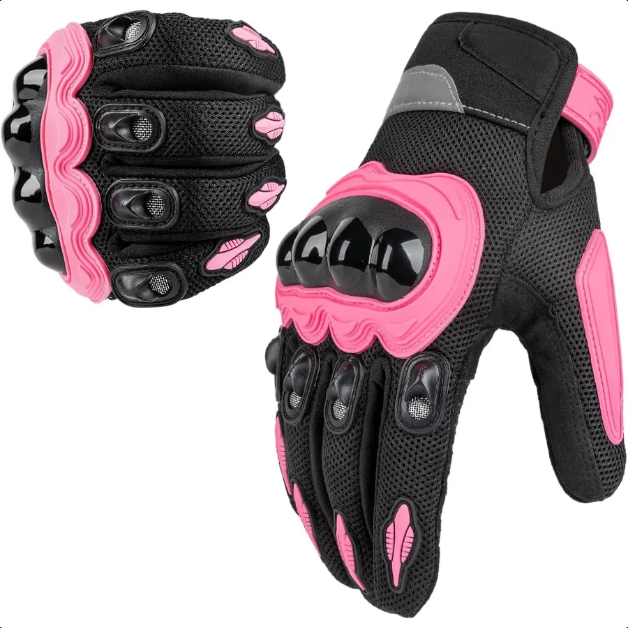 ถุงมือมอเตอร์ไซค์ตาข่ายระบายอากาศ ถุงมือป้องกันหน้าจอสัมผัสสำหรับผู้ชายและผู้หญิง สำหรับขี่ BMX ATV MTB แข่งรถบนถนน