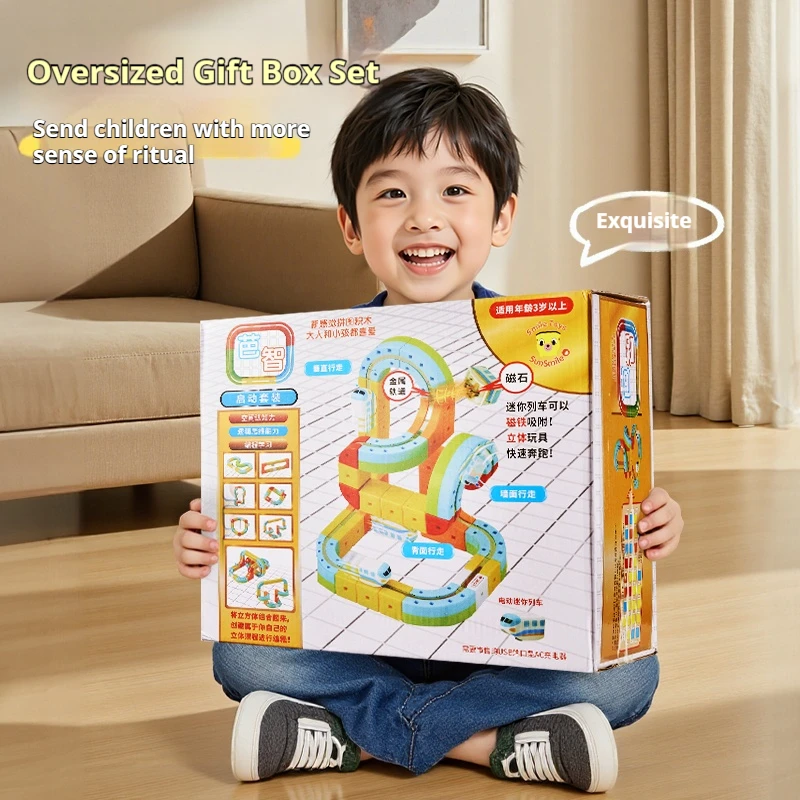 

DIY Latest Educational Toys Assembly building blocks Magic Track Train Set Children'S Toys Non-Remote Control Rail Car Kids Gift