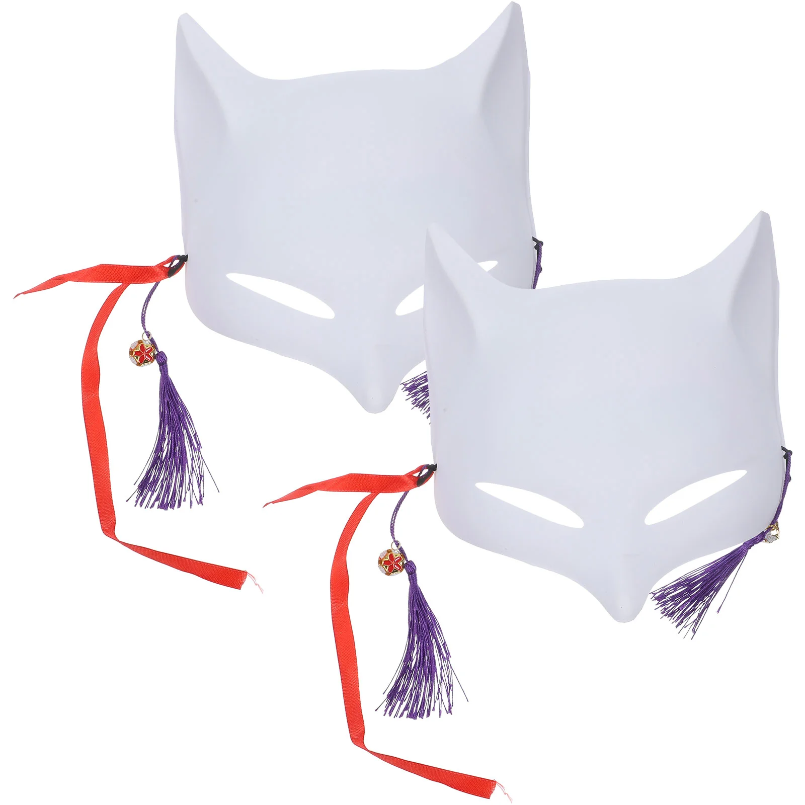 Blank Hand Painted Mask Masquerade Halloween Costumes Cosplay Accessory Fox White Cat Pvc